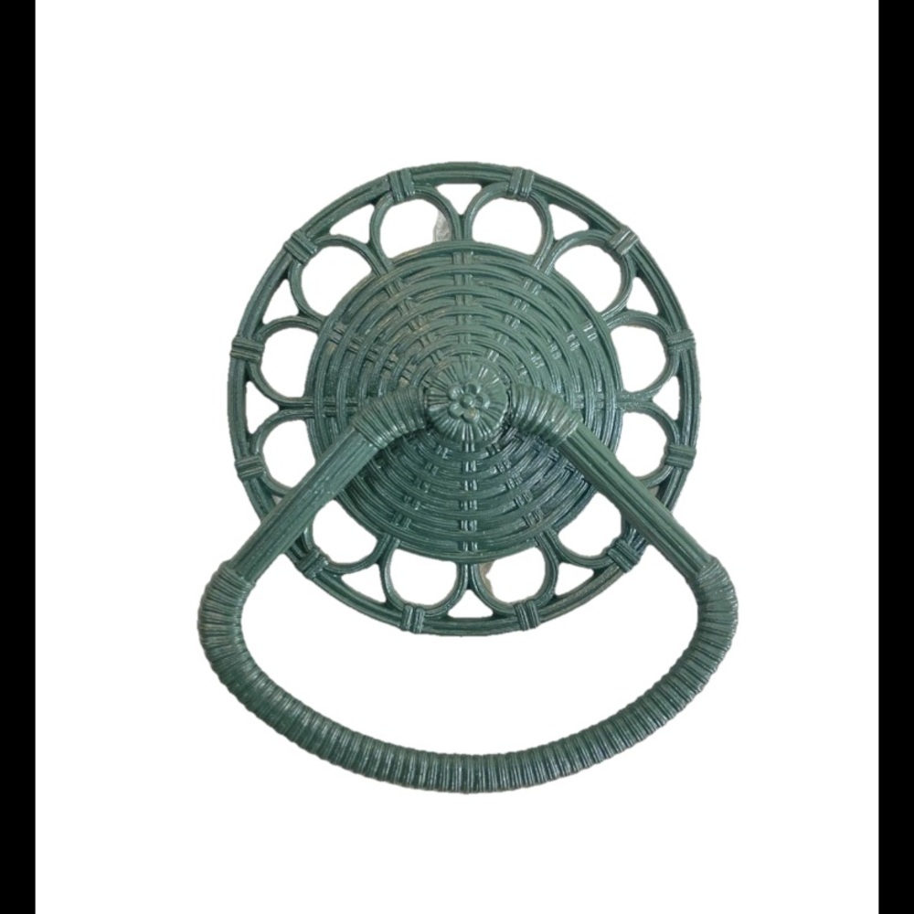 Vintage HOMCO Wicker style Towel Holder  BOHO, Ring Towel Holder bathroom Decor